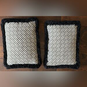 Modern Black and White Geometric Accent Pillows • 2 included.